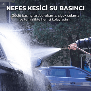 10 Metre Yüksek Basınçlı Hortumlu Bahçe Ve Araç Yıkama Tabancası Seti - 4