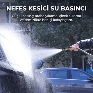 10 Metre Yüksek Basınçlı Hortumlu Bahçe Ve Araç Yıkama Tabancası Seti - 3
