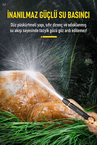10 Metre Yüksek Basınçlı Hortumlu Bahçe Ve Araç Yıkama Tabancası Seti - 7