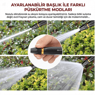10 Metre Yüksek Basınçlı Hortumlu Bahçe Ve Araç Yıkama Tabancası Seti - 9